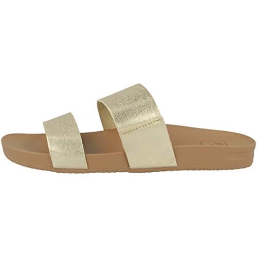 Vegan Leather Slides with Cushion Bounce Footbed Sandals for Women