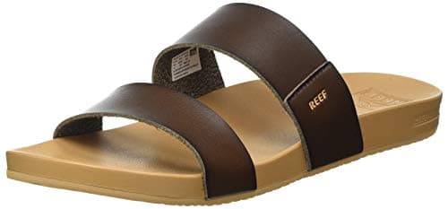 Vegan Leather Slides with Cushion Bounce Footbed Sandals for Women