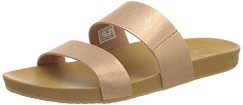 Vegan Leather Slides with Cushion Bounce Footbed Sandals for Women