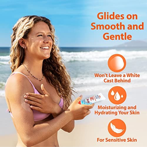 SAFE SEA Anti-Jellyfish Sting Protection Sunscreen, 50SPF for Adults (2 Pack, 3.4 oz Tube)