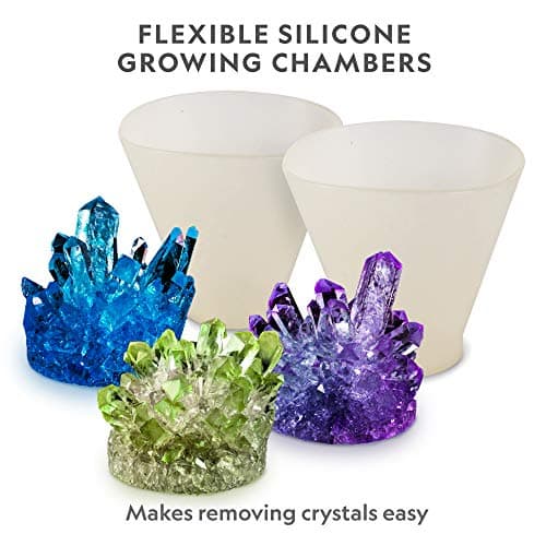 NATIONAL GEOGRAPHIC Mega Crystal Growing Kit, Grow 8 Crystals with Light-Up Stand