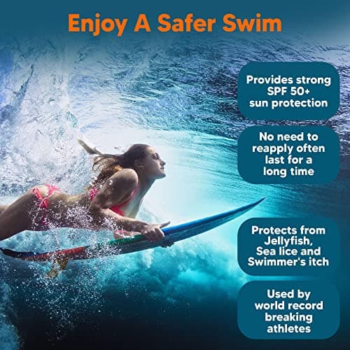 SAFE SEA Anti-Jellyfish Sting Protection Sunscreen, 50SPF for Adults (2 Pack, 3.4 oz Tube)