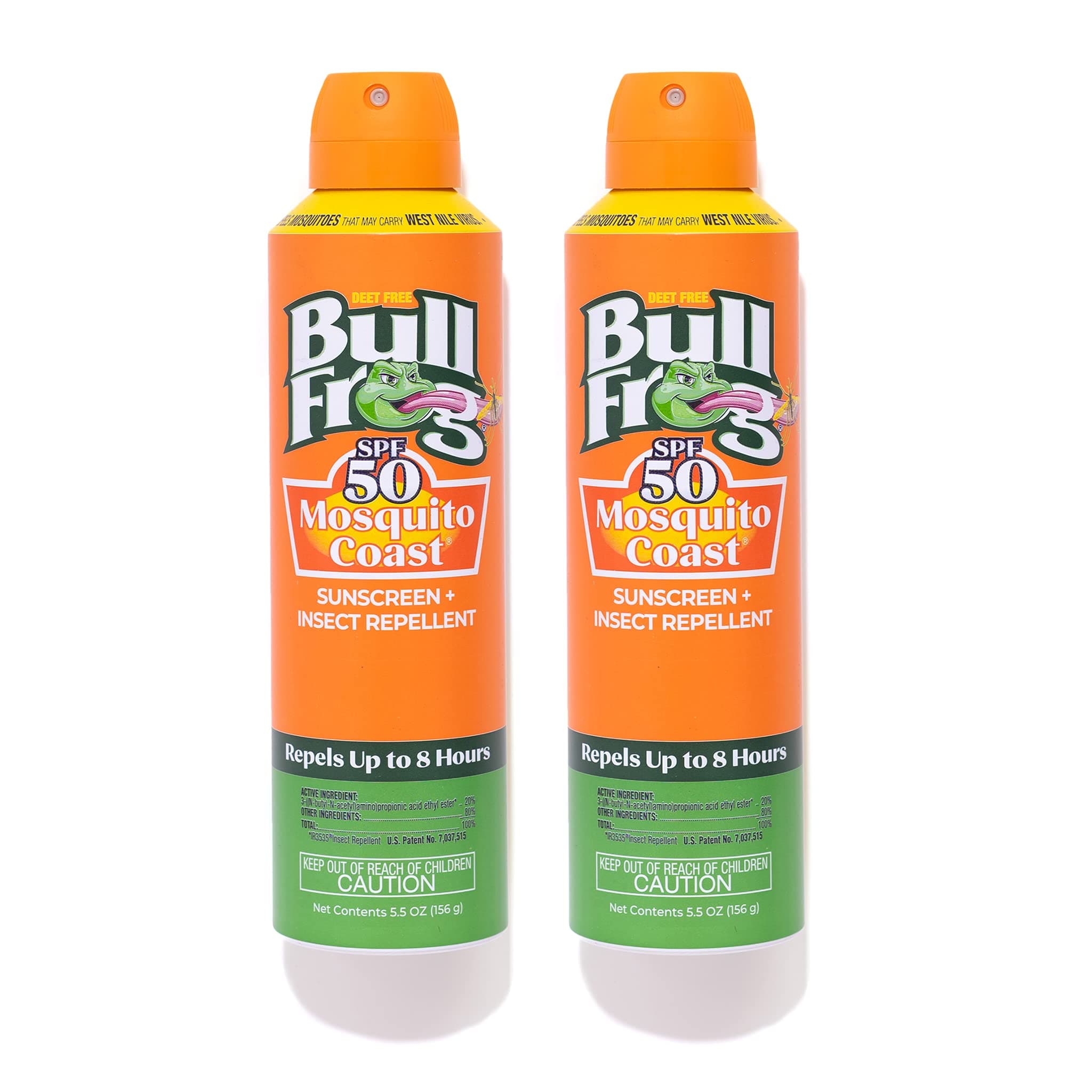 Bullfrog Sunscreen & Insect Repellent SPF50+ 5.5oz, 2pk