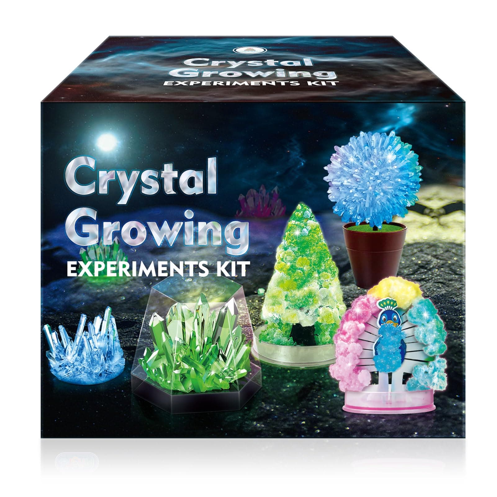 UNGLINGA Crystal Growing Kit: S.T.E.M. Learning for Kids, Grow 5 Vibrant Crystals